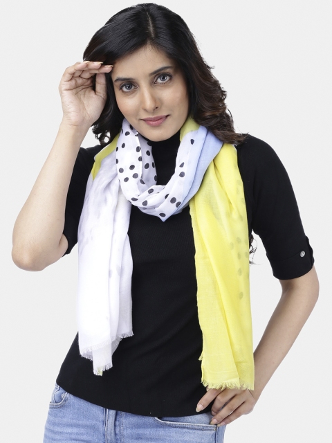 

Scarves & Glitters Women Yellow & White Printed Scarf