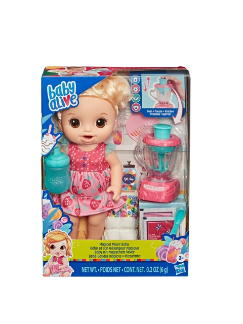 

BABY ALIVE Unisex Kids Pink & Blue Magical Mixer Strawberry Shake Baby Doll