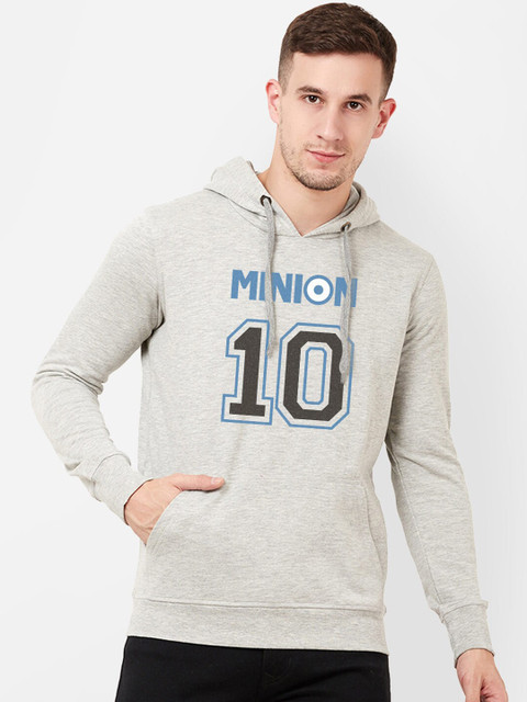 

Free Authority Men Grey & Blue Minions Printed Hooded Sweatshirt
