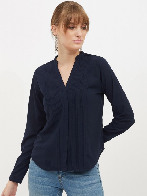 

Harpa Women Navy Blue Solid Top