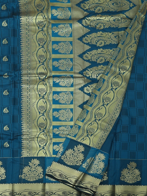 Pothys Blue Woven Design Art Silk Saree