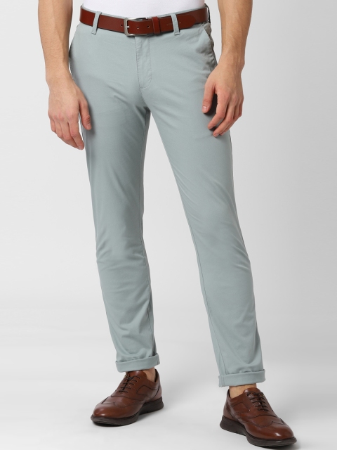 Peter England Casuals Men Grey Slim Fit Solid Chinos