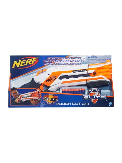 

NERF Kids White & Orange N-Strike Elite Rough Cut 2X4 Blaster