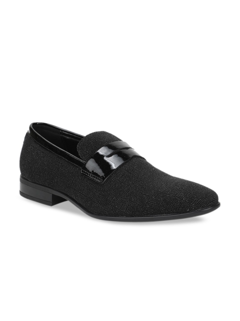 

ALDO Men Black Solid Leather Formal Loafers