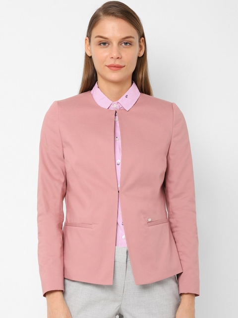 

Allen Solly Woman Women Pink Solid Open-Front Formal Blazer