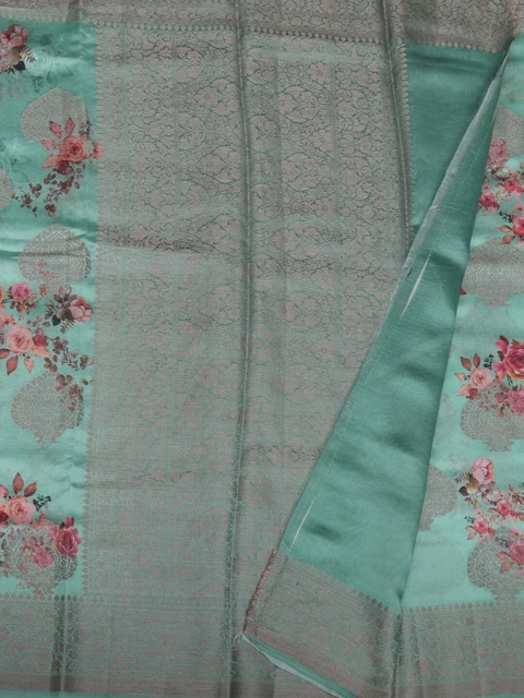 

Pothys Green Printed Jute Silk Saree