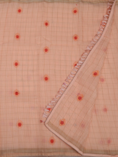 

Pothys Pink Embroidered Linen Blend Saree