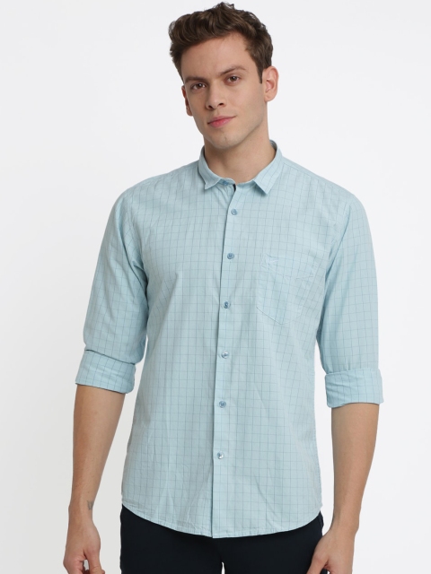 

Crocodile Men Blue Slim Fit Checked Casual Shirt