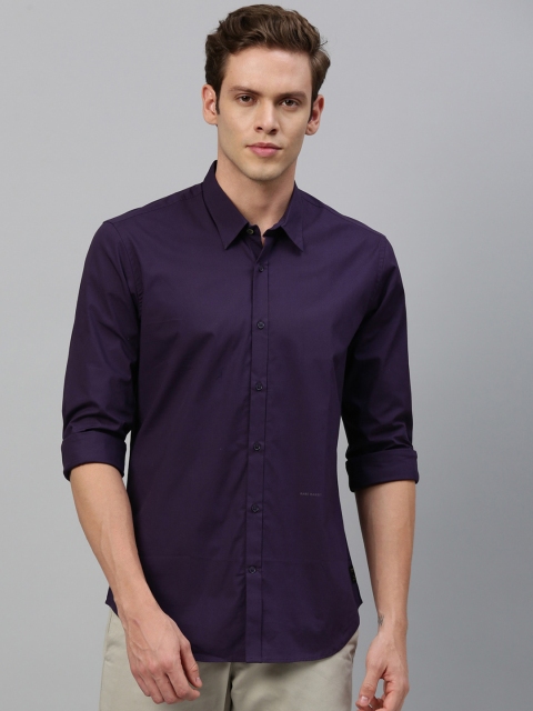 

RARE RABBIT Men Purple Regular Fit Solid Casual Shirt