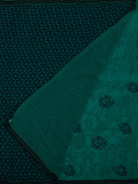 

Pothys Green & Navy Blue Poly Georgette Woven Design Saree