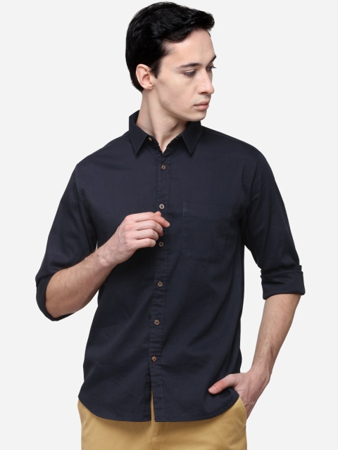

Greenfibre Men Blue Slim Fit Solid Casual Shirt