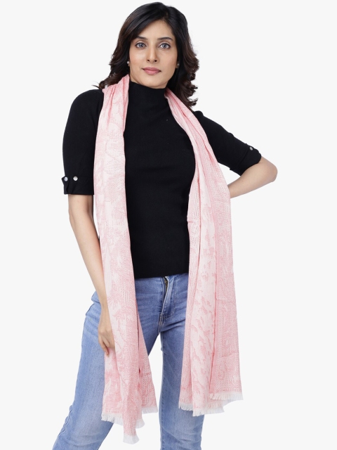 

Scarves & Glitters Women Peach-Coloured Self Design Scarf