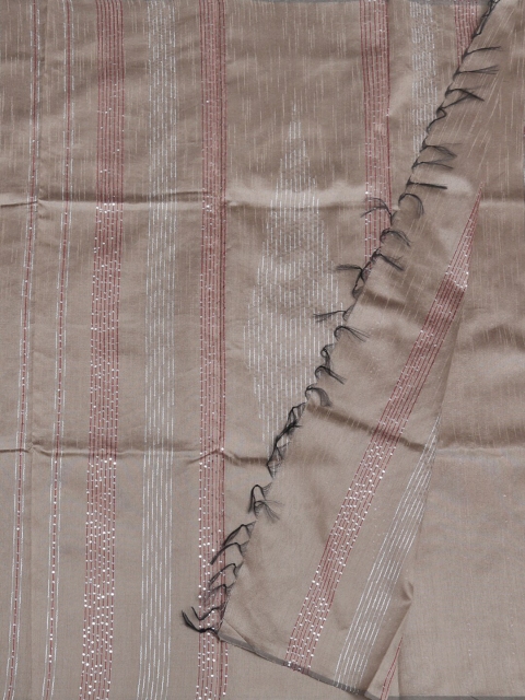 

Pothys Brown Solid Polycotton Saree