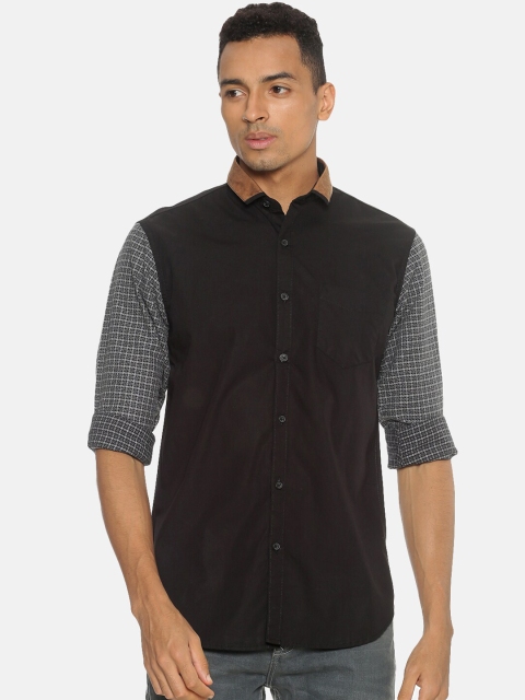 

Campus Sutra Men Black Regular Fit Solid Casual Shirt