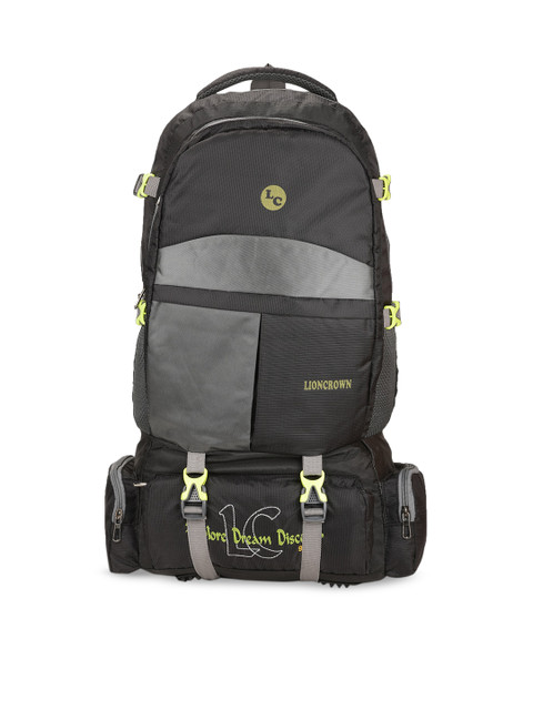 

Lioncrown Unisex Black & Grey Melange Colourblocked Rucksack