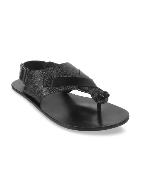 

Mochi Men Black Leather Comfort Sandals