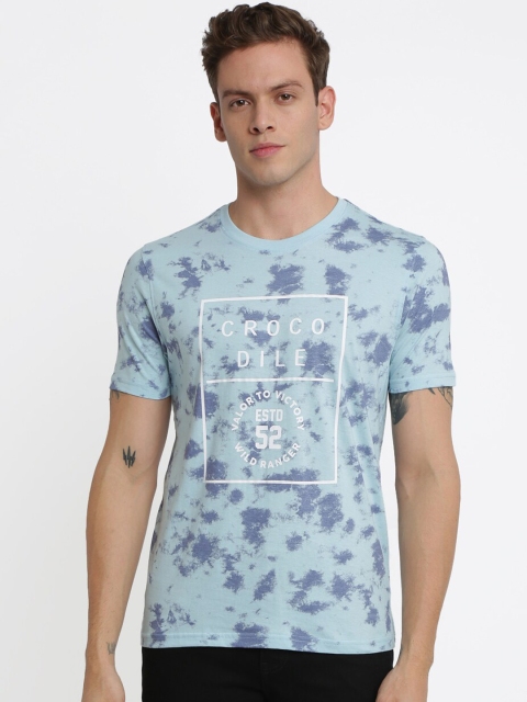 

Crocodile Men Blue Printed Round Neck T-shirt