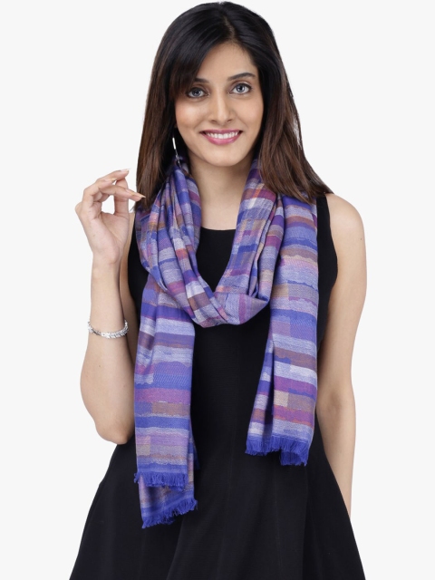 

Scarves & Glitters Women Navy Blue Self Design Scarf