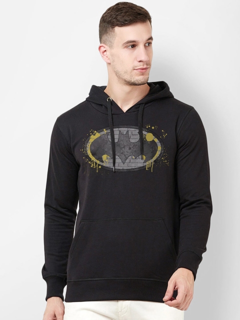 

Free Authority Men Black Batman Printed Hooded Sweatshirt
