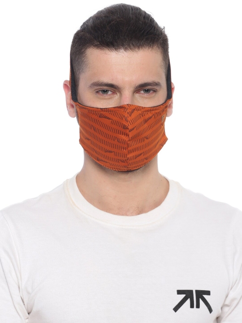 

Bene Kleed Adults Rust Orange Printed HeptaShield 3-Ply Reusable Cloth Mask