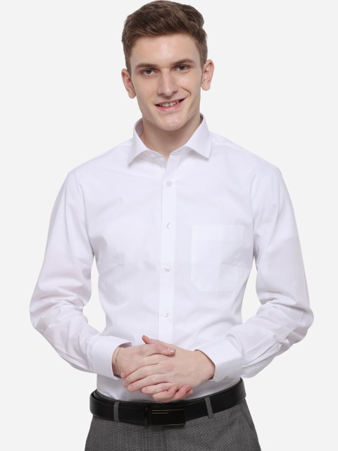 

Greenfibre Men White Slim Fit Solid Formal Shirt