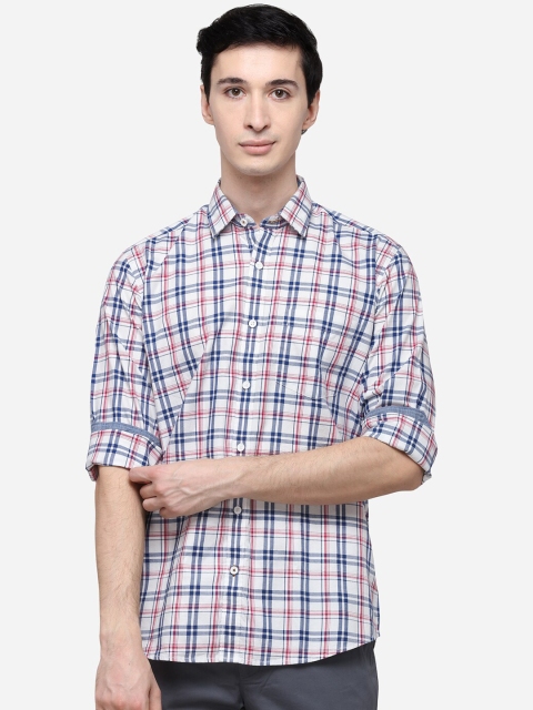 

Greenfibre Men Blue & Red Slim Fit Checked Casual Shirt
