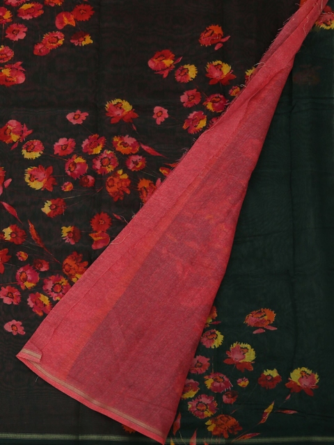 

Pothys Green Printed Linen Blend Saree