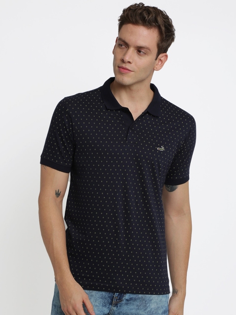 

Crocodile Men Navy Blue Printed Polo Collar T-shirt