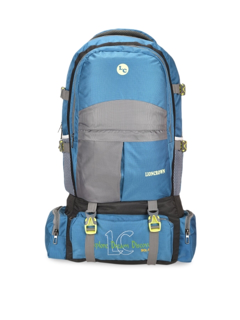 

Lioncrown Unisex Blue & Black Colourblocked Discover Large Rucksack