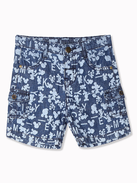 

Colt Boys Blue Printed Regular Fit Denim Shorts