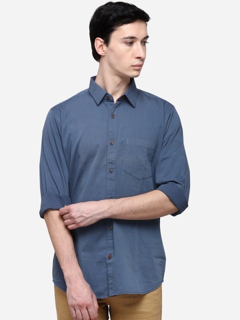 

Greenfibre Men Blue Slim Fit Solid Casual Shirt