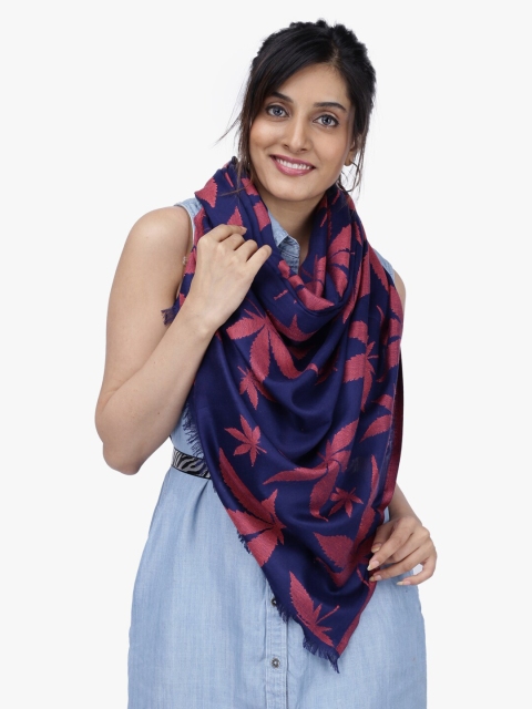 

Scarves & Glitters Women Navy Blue & Pink Floral Printed Scarf