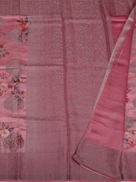 

Pothys Pink Woven Design Jute Silk Saree