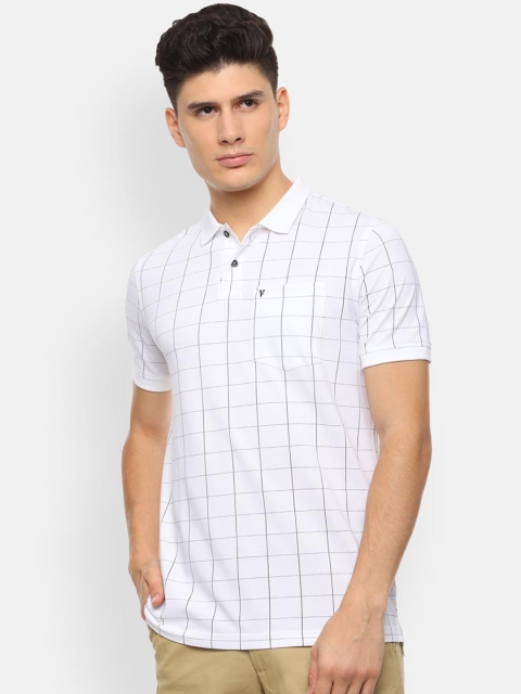 

Van Heusen Sport Men White Checked Polo Collar T-shirt