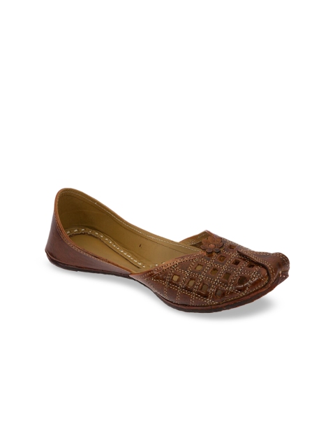

Ta Chic Women Brown Solid Leather Mojaris
