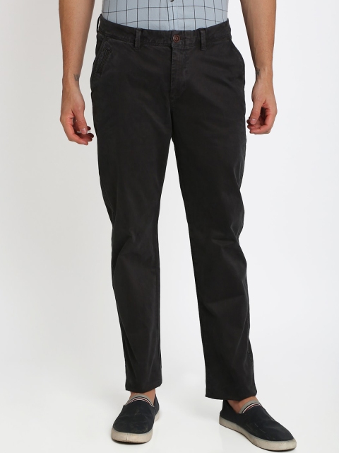 

Crocodile Men Grey Smart Slim Fit Solid Regular Trousers