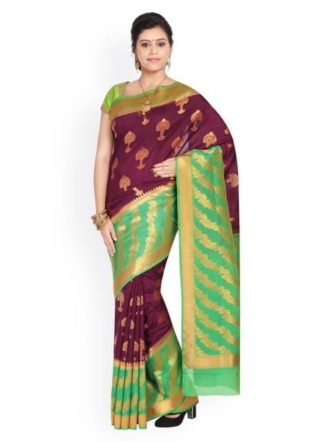 

Vijayalakshmi Silks Green Poly Silk Woven Design Banarasi Saree