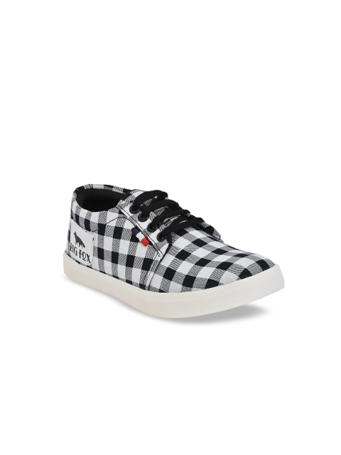 

Big Fox Boys White & Black Checked Sneakers