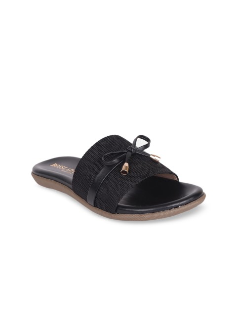 

SCENTRA Women Black Embellished Open Toe Flats