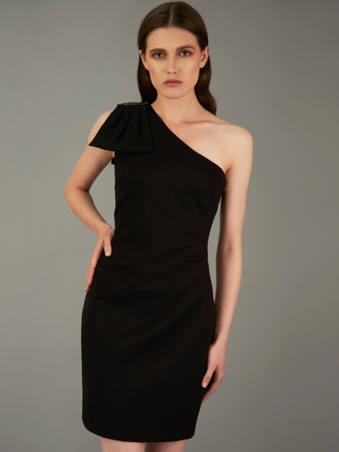 COVER STORY by KARL LAGERFELD Women Black Solid Sheath Dress