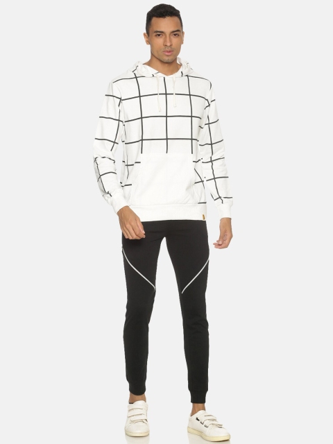 

Campus Sutra Men Black & White Hooded Tracksuit