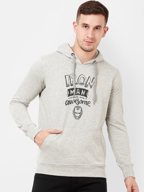 

Free Authority Men Grey Iron Man Printed Hooded Sweatshirt