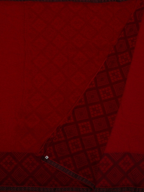 

Pothys Red Woven Design Poly Chiffon Saree