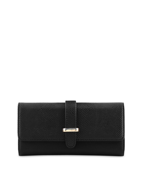 

GIORDANO Women Black Textured Two Fold Wallet