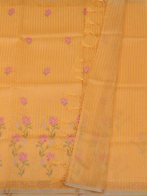 

Pothys Yellow & Pink Pure Cotton Woven Design Saree