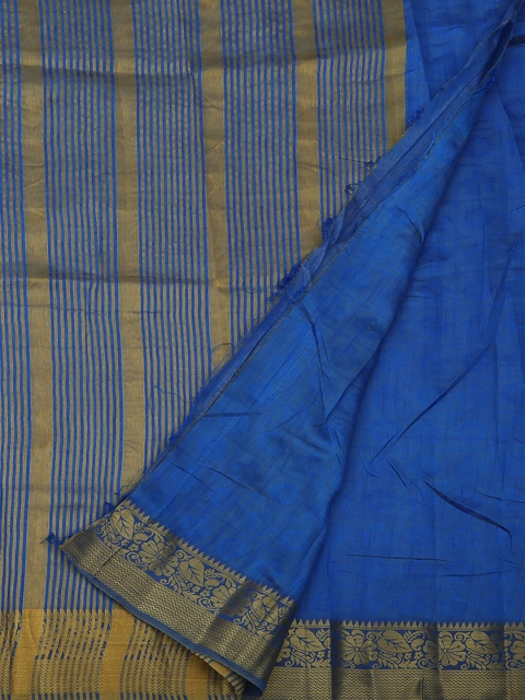

Pothys Blue Woven Design Jute Silk Saree
