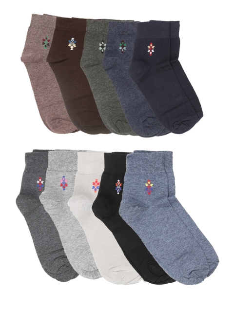 

Dollar Men Pack Of 10 Assorted Ankle-Length Socks