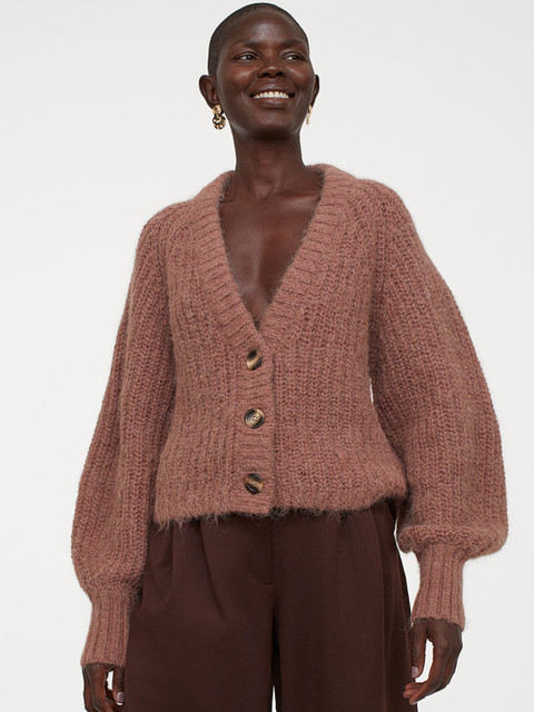 

H&M Women Pink Knitted Wool Cardigan