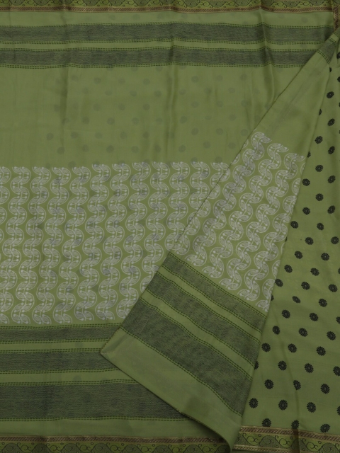 Pothys Green Woven Design Poly Chiffon Saree
