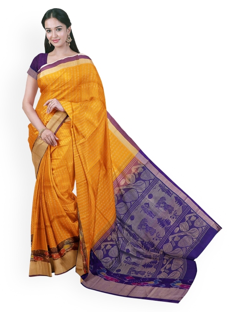 

APCO Yellow Woven Design Silk Cotton Saree